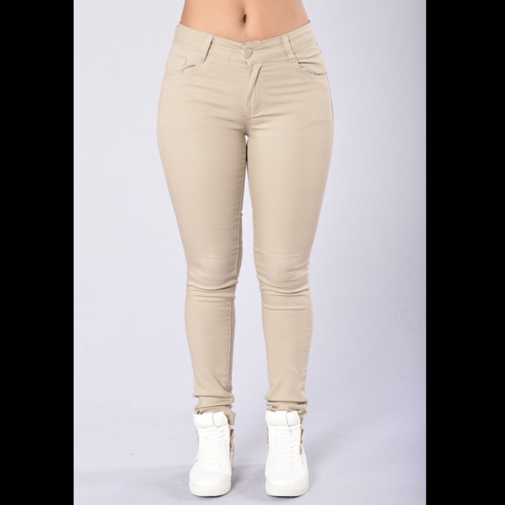 Khaki skinny pants